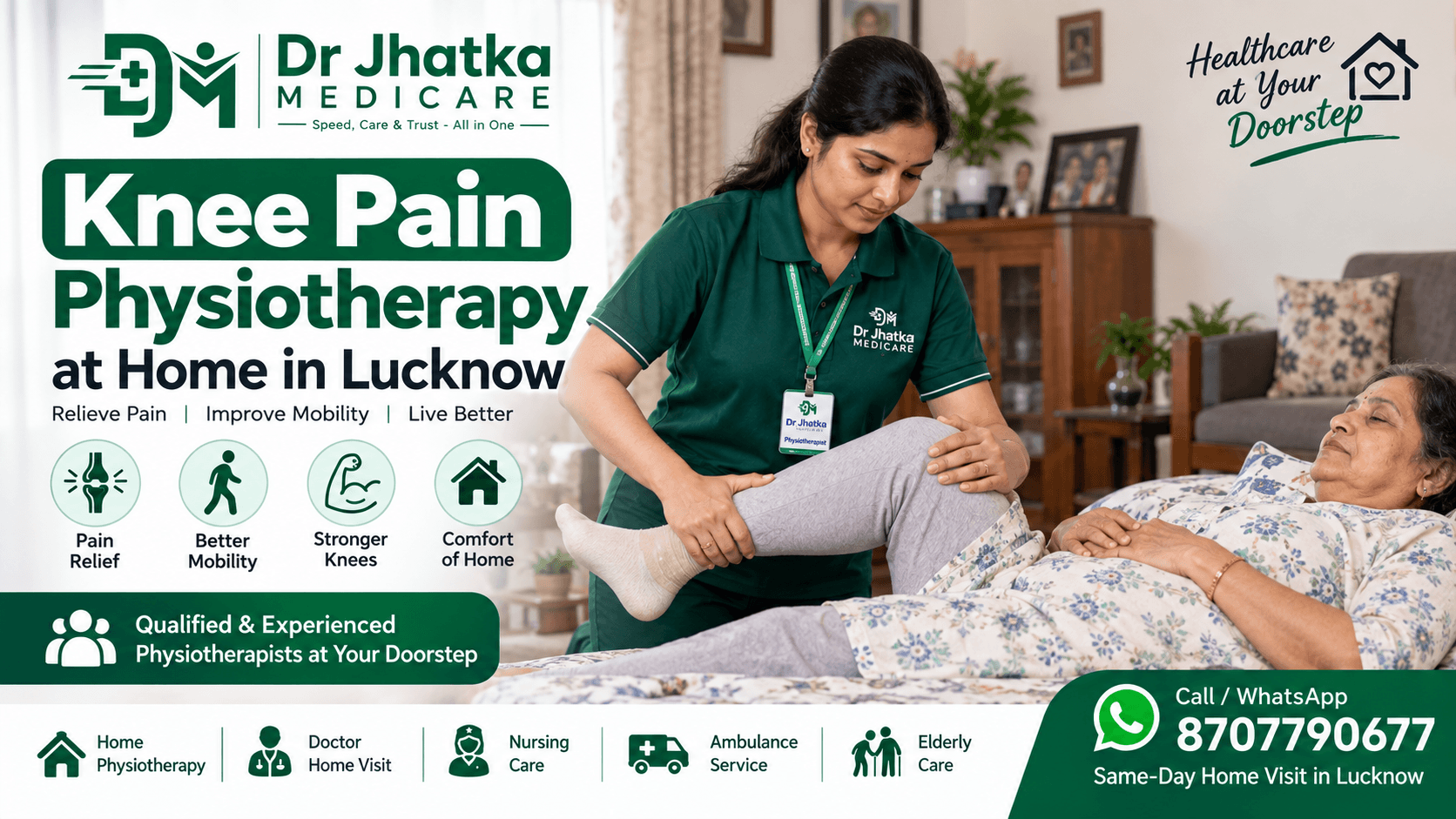 Knee Pain Physiotherapy at Home in Lucknow | Dr Jhatka Medicare
